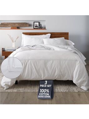 NEW Ella Jayne Duvet Cover Set (3 Pieces), 100% Cotton Percale, Full/Queen